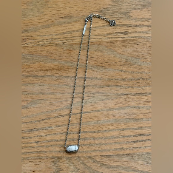 Kendra Scott Silver Necklace with White Stone - Picture 3 of 6